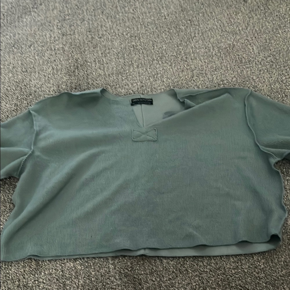 Urban Outfitters Green Polo Crop Top